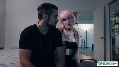 Pink haired Tgirl analed by stepbrother - fetishpapa.com