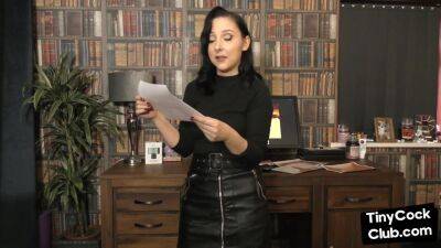 Small dick dirty talking session by femdom babe in leather - txxx