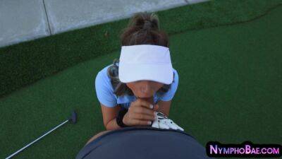 Busty nympho MILF in golf gloves throating and riding cock - txxx