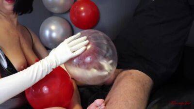 Condom Balloon Handjob With Long Latex Gloves, Cum In And On Balloons Cumplay (special Request) - hclips.com