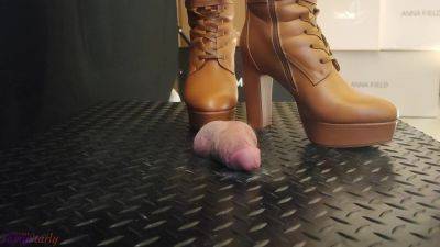 Cbt And Cock Crush Trample In Brown Knee High Boots With Tamystarly - Ballbusting Bootjob Shoejob - upornia.com